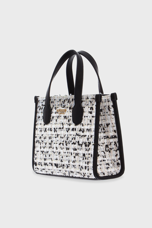 Guess - Guess Silvana Tüvit Görünümlü Ayarlanabilir ve Çıkarılabilir Omuz Askılı Bayan Çanta HWTC8665770 CUU BEYAZ (1)