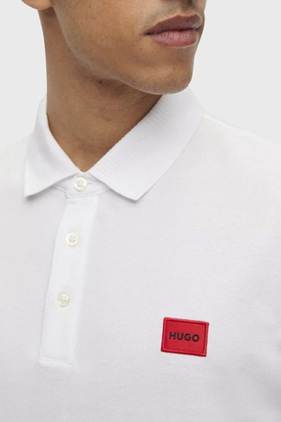 Hugo - Hugo % 100 Pamuk Regular Fit Düğmeli Erkek Polo Yaka T Shirt 50490770 100 BEYAZ (1)