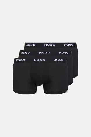Hugo - Hugo 3 Pack Pamuklu Logo Şeritli Erkek Boxer 50469786 001 SİYAH