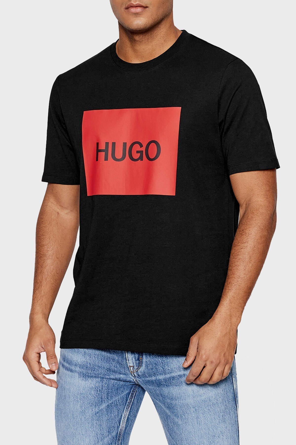 Hugo Baskılı Regular Fit Bisiklet Yaka % 100 Pamuk Erkek T Shirt 50463322 001 SİYAH