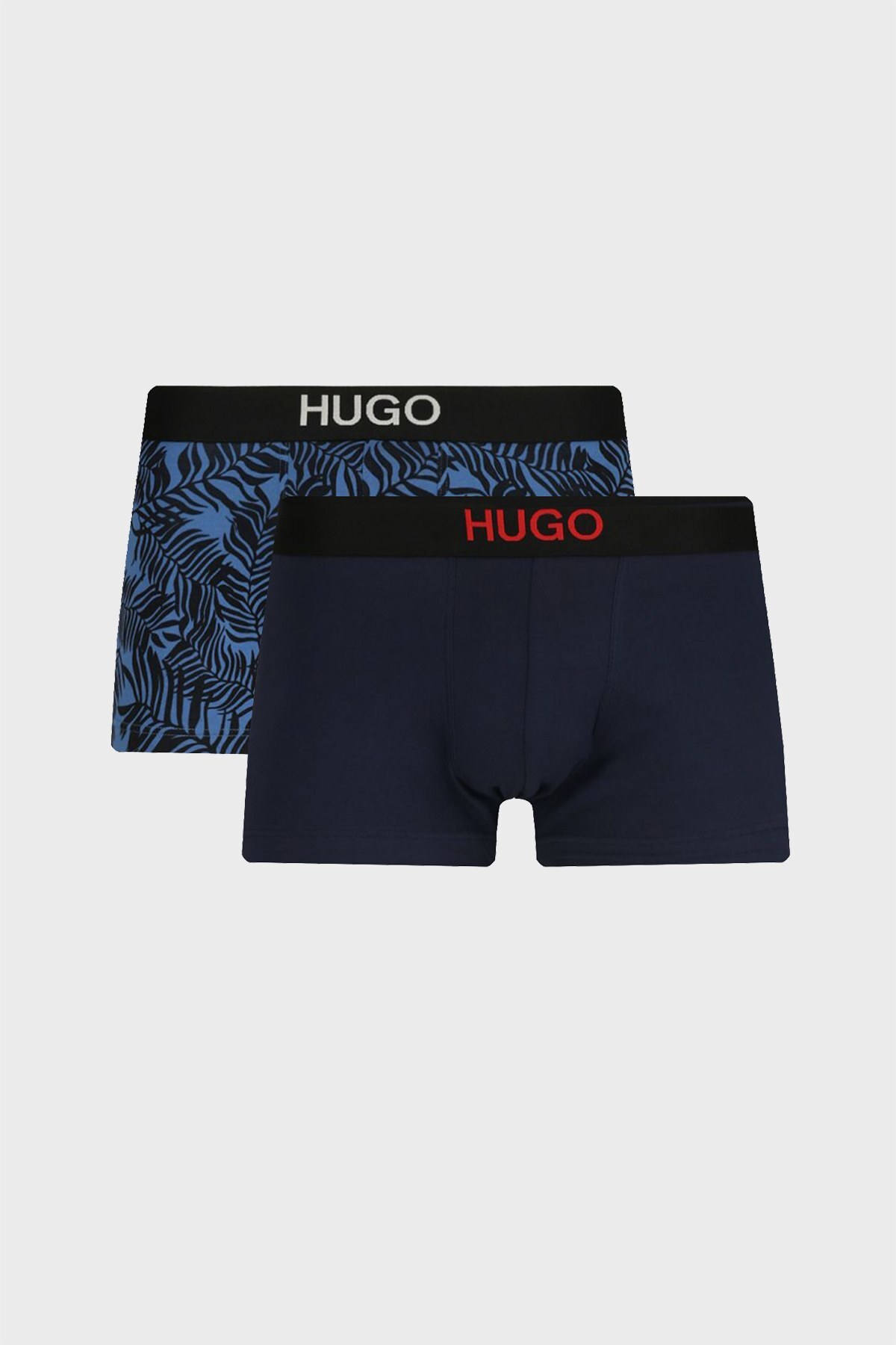 Hugo Boss Pamuklu 2 Pack Erkek Boxer 50454316 460 LACİVERT-SİYAH