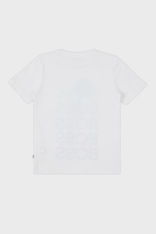 Hugo Boss - Hugo Boss Pamuklu Bisiklet Yaka Çocuk T Shirt 25L05/10B WHITE BEYAZ (1)