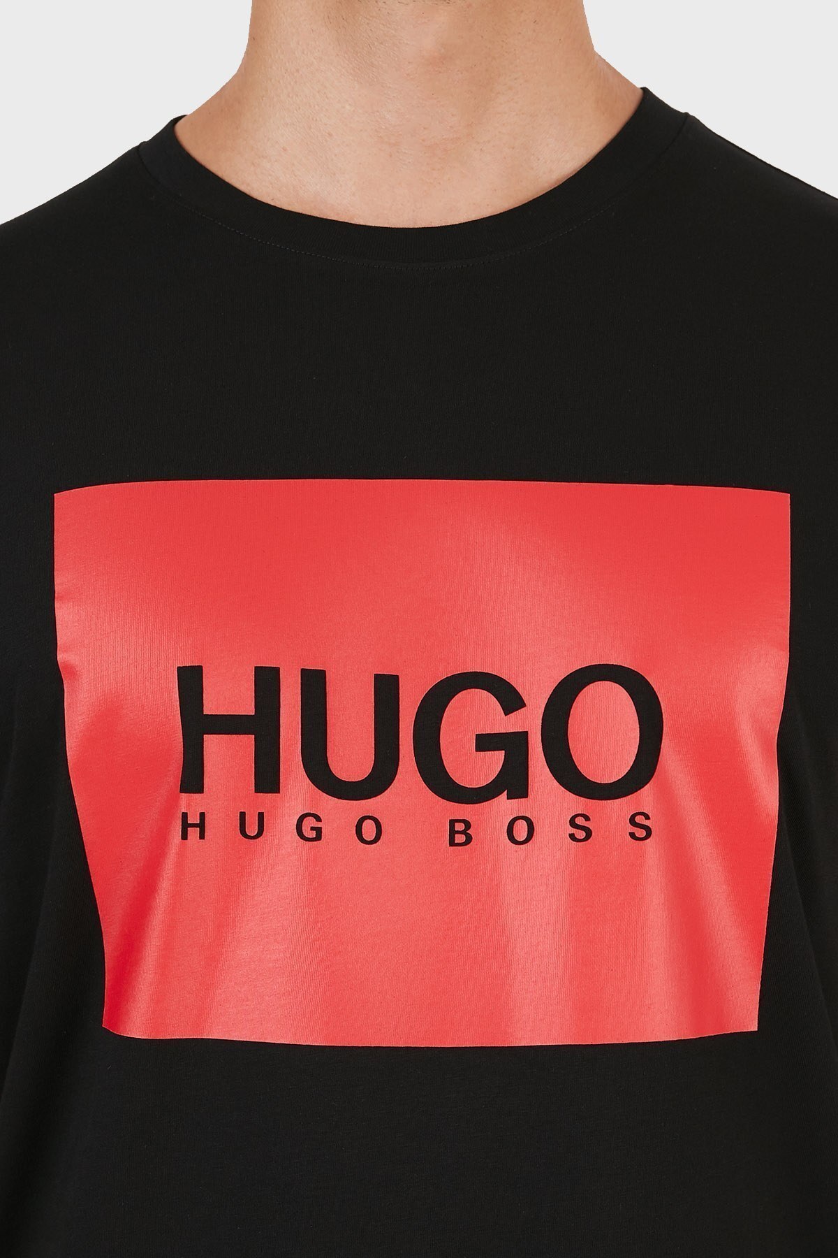 Hugo Boss Regular Fit Baskılı Bisiklet Yaka % 100 Pamuk Erkek T Shirt 50456378 001 SİYAH