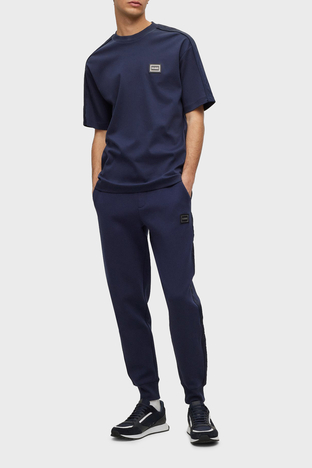 Hugo - Hugo İnterlok Pamuklu Bisiklet Yaka Regular Fit Erkek T Shirt 50485239 405 LACİVERT (1)