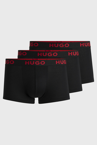 Hugo - Hugo Logolu 3 Pack Erkek Boxer 50496723 001 SİYAH