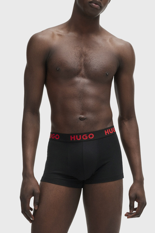 Hugo - Hugo Logolu 3 Pack Erkek Boxer 50496723 001 SİYAH (1)