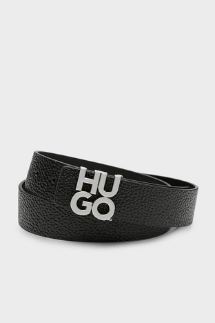 Hugo - Hugo Logolu Hakiki Deri Erkek Kemer 50516525 001 SİYAH