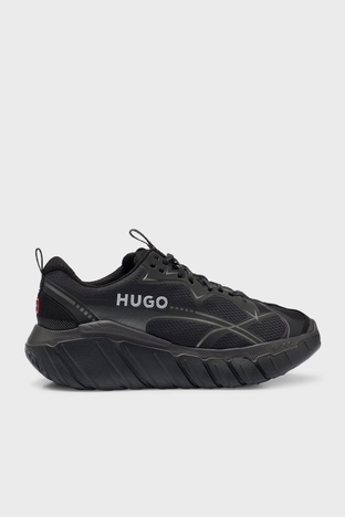 Hugo - Hugo logolu Şerit Detaylı Spor Erkek Ayakkabı 50498752 001 SİYAH