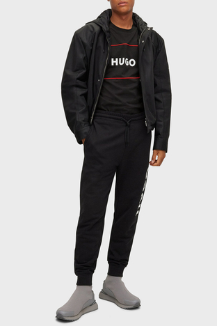 Hugo - Hugo Organik Pamuklu Regular Fit Bisiklet Yaka Erkek T Shirt 50475330 001 SİYAH (1)