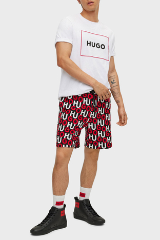 Hugo - Hugo Organik Pamuklu Regular Fit Bisiklet Yaka Erkek T Shirt 50475330 100 BEYAZ (1)
