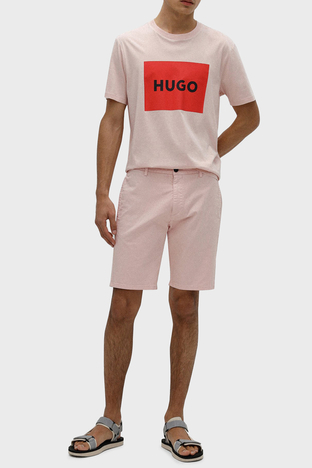 Hugo - Hugo Pamuklu Normal Bel Slim Fit Chino Erkek Short 50471182 683 PUDRA (1)