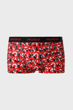 Hugo - Hugo Streç Pamuklu 3 Pack Erkek Boxer 50480170 306 Siyah-Kırmızı-Haki (1)