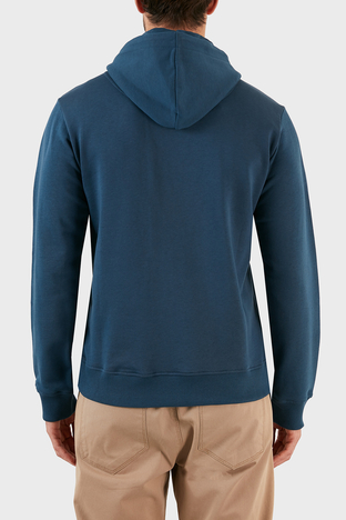 Kenzo - Kenzo % 100 Pamuk Tiger İşlemeli Kapüşonlu Kanguru Cepli Regular Fit Erkek Sweat FC6 5SW341 4XD 72 PETROL (1)