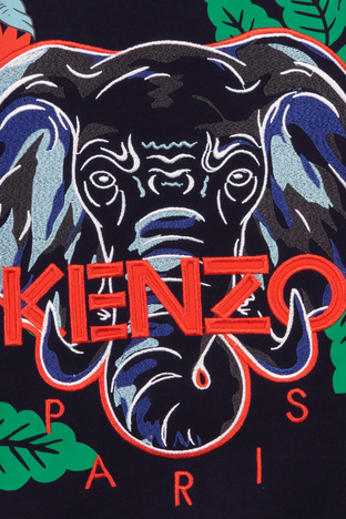 Kenzo - Kenzo Pamuklu Bisiklet Yaka Çocuk Sweat K25704/868 ELECTRIC BLUE LACİVERT (1)