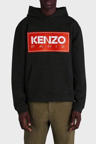 Kenzo - Kenzo Pamuklu Regular Fit Kanguru Cepli Kapüşonlu Erkek Sweat FC6 5SW417 4ME 99J SİYAH
