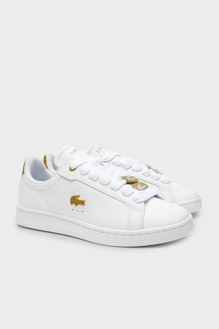 Lacoste - Lacoste Carnaby Logolu Deri Sneaker Bayan Ayakkabı 745SFA0055T 216 BEYAZ-GOLD (1)