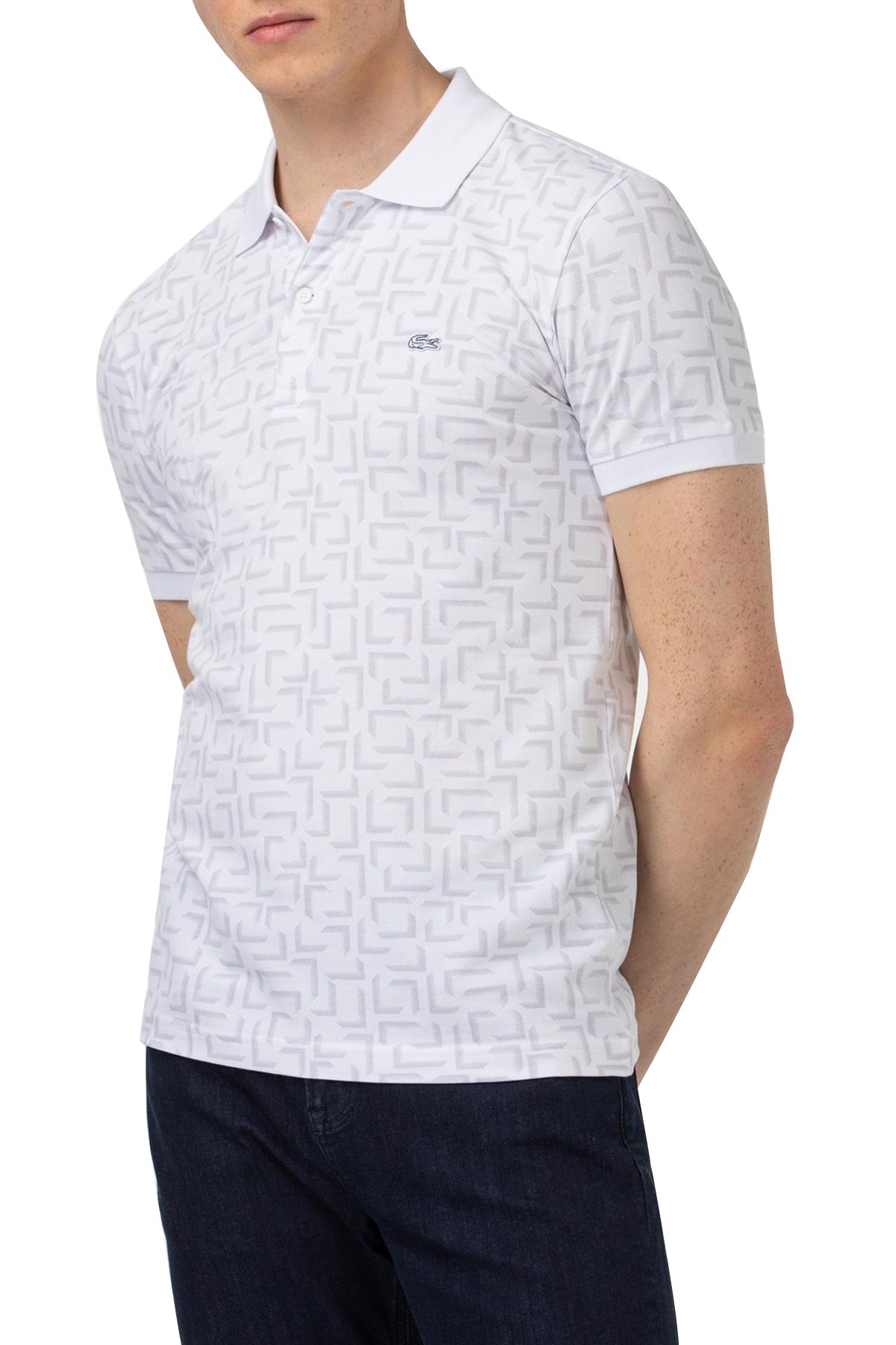 Lacoste T Shirt Erkek Polo PH0157 57B BEYAZ