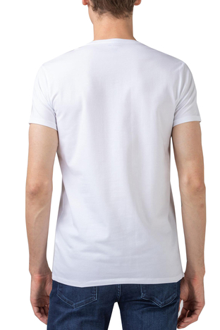 Lacoste - Lacoste Pamuklu V Yaka Erkek T Shirt TH0999 001 BEYAZ (1)