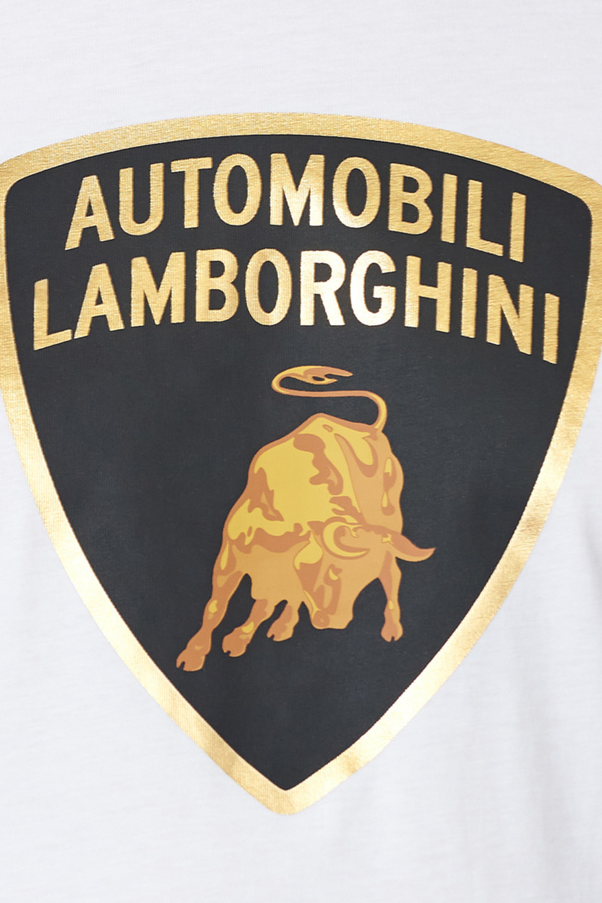 Lamborghini Pamuklu Baskılı Bisiklet Yaka Erkek T Shirt 71XBH004CJ004007 BEYAZ