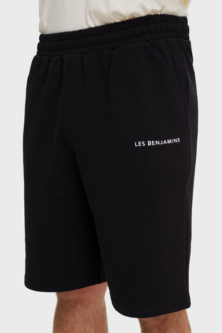 Les Benjamins - Les Benjamins Elastik Bel Bantlı Cepli % 100 Pamuk Erkek Short LB21SSCORMUSO-002 SİYAH (1)