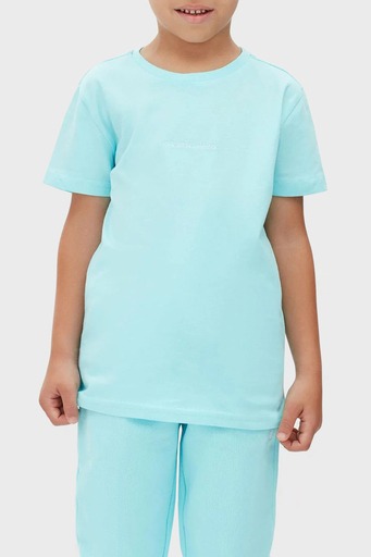 Les Benjamins Logolu Regular Fit Bisiklet Yaka % 100 Pamuk Unisex T Shirt LB22FWCHLCUTS-505 TURKUAZ