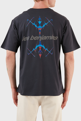 Les Benjamins - Les Benjamins Pamuklu Baskılı Oversize Erkek T Shirt LB23FWFRWMUTS-005 ANTRASİT