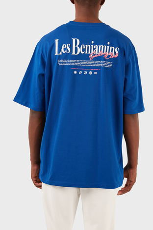 Les Benjamins - Les Benjamins Pamuklu Oversize Fit Bisiklet Yaka Erkek T Shirt LB24SSKISMUTS-027 SAKS (1)