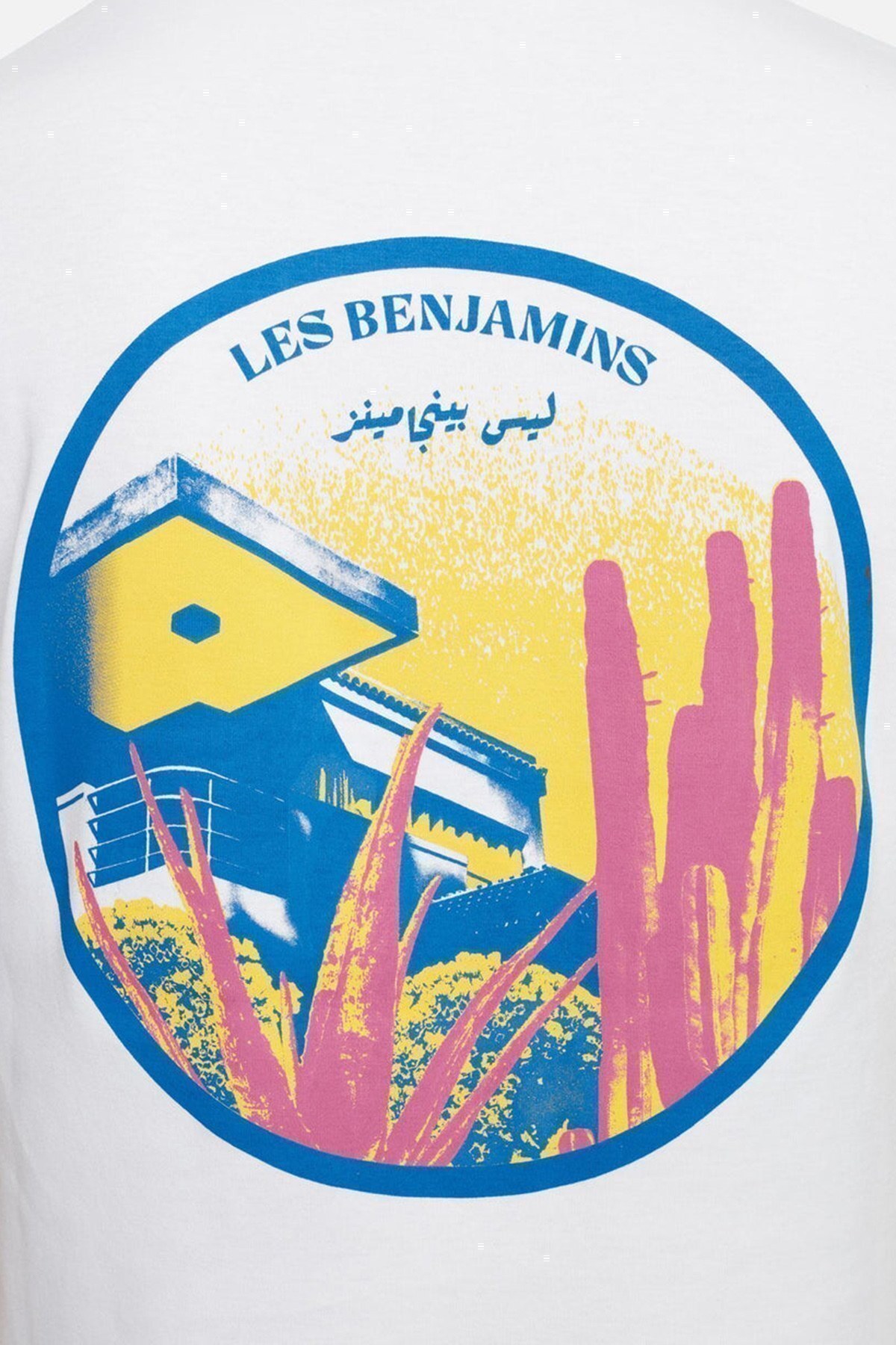 Les Benjamins Regular Fit Bisiklet Yaka % 100 Pamuk Erkek T Shirt LB22SSTMJMUTS-013 BEYAZ
