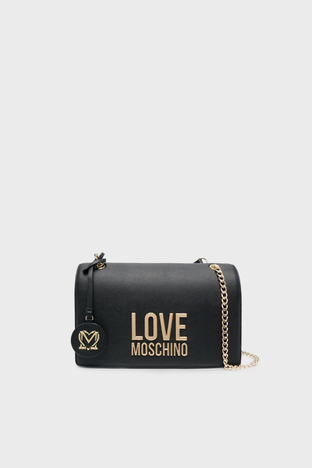 Love Moschino - Love Moschino Altın Logolu Zincir Askılı Bayan Çanta JC4099PP1HLI0000 SİYAH