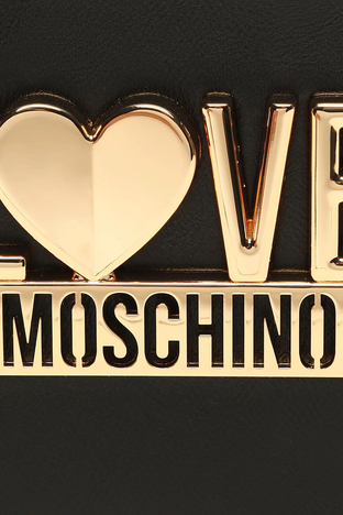 Love Moschino - Love Moschino Altın Metal Detaylı Çift Fermuarlı Ayarlanabilir Askılı Bayan Çanta JC4028PP1HLK0000 SİYAH (1)