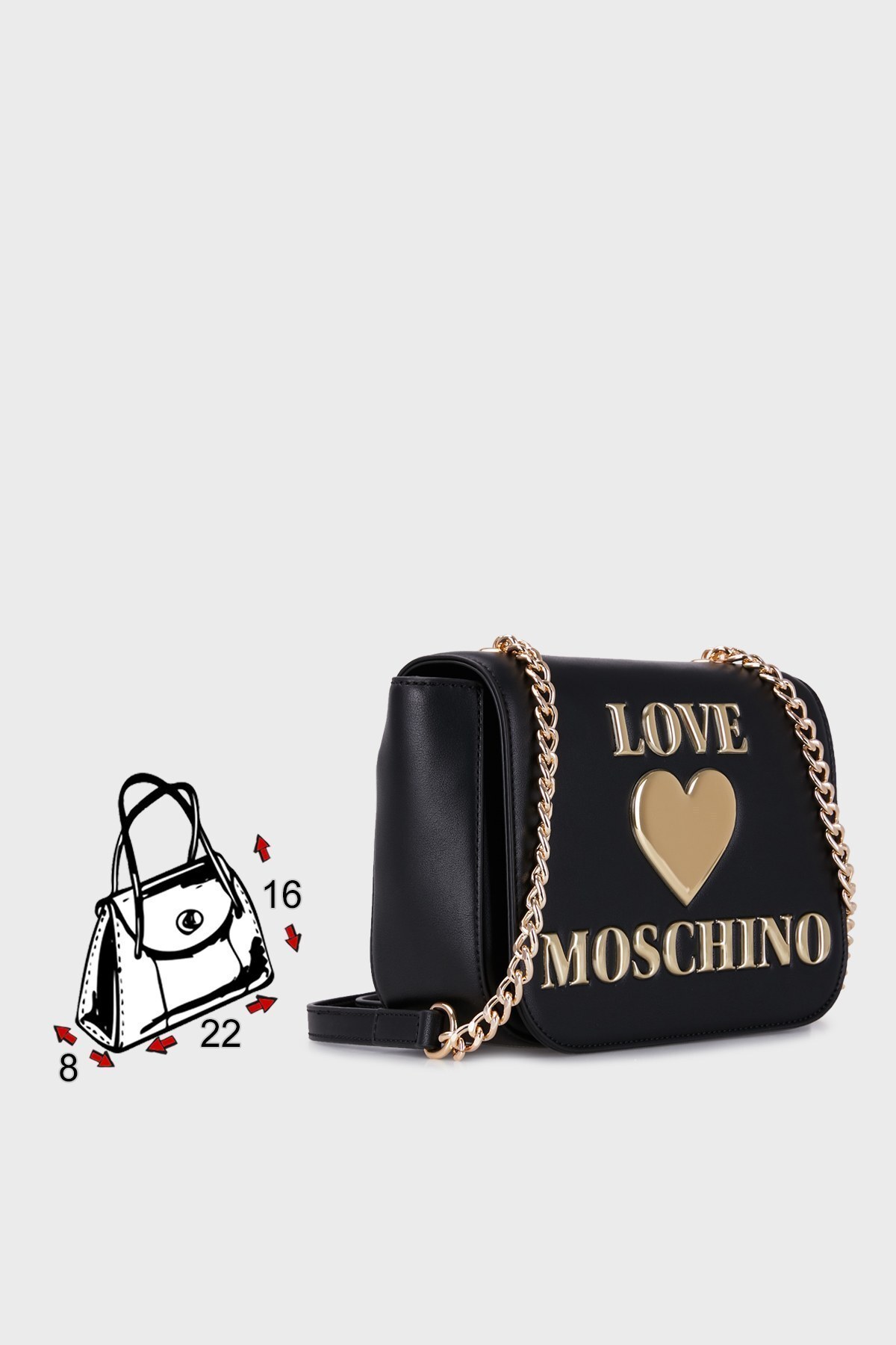 Love Moschino Marka Logolu Zincir Askılı Bayan Çanta S JC4052PP1CLF0000 SİYAH