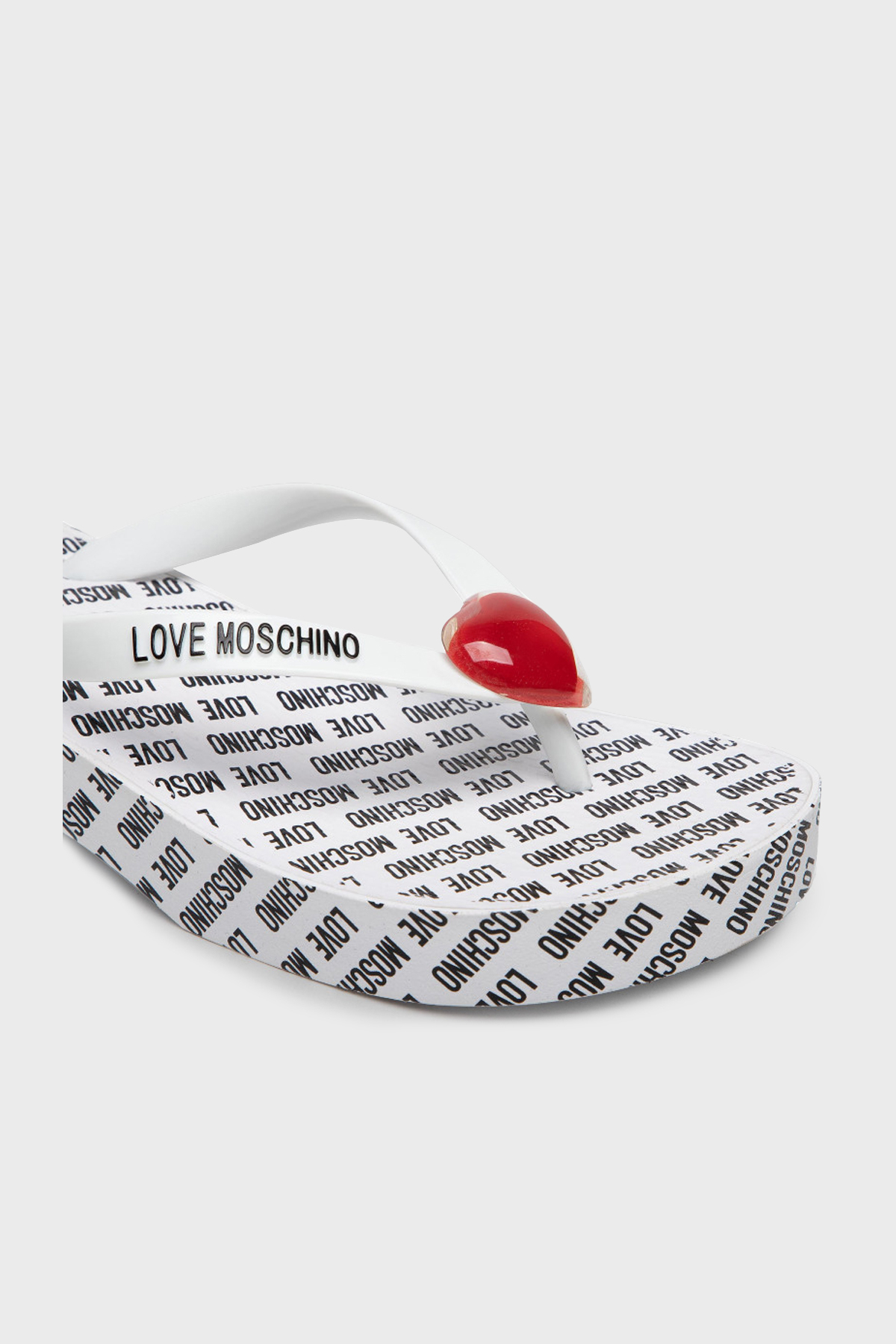 Love Moschino Marka Logolu Topuklu Parmak Arası Bayan Terlik S JA28174G0CJT0100 BEYAZ
