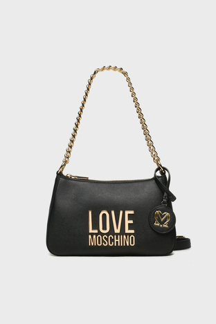 Love Moschino - Love Moschino Çıkarılabilir Logo Detaylı Fermuarlı Zincir Askılı Bayan Çanta JC4108PP1HLI0000 SİYAH