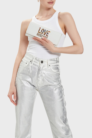 Love Moschino - Love Moschino Çıkarılabilir Zincir Askılı Bayan Çanta JC4335PP0IKJ0100 BEYAZ (1)