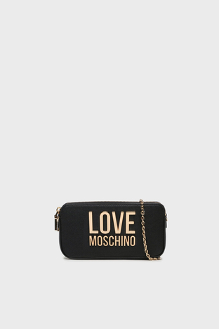 Love Moschino - Love Moschino Fermuarlı Zincir Askılı Mini Bayan Çanta JC5609PP1HLI0000 SİYAH
