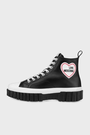 Love Moschino - Love Moschino Hakiki Deri Bilekli Sneaker Bayan Ayakkabı JA15595G1GIA0000 SİYAH (1)