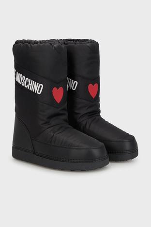 Love Moschino - Love Moschino Logo Baskılı Bayan Kar Botu JA24032G0LISA000 SİYAH (1)