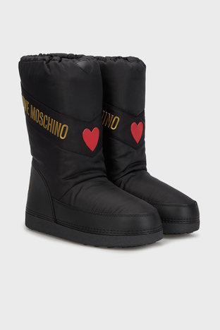 Love Moschino - Love Moschino Logo Baskılı Bayan Kar Botu JA24032G0LISY000 SİYAH (1)