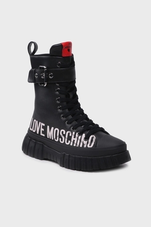 Love Moschino - Love Moschino Logo Baskılı Hakiki Deri Bayan Bot JA15695G1HIA0000 SİYAH (1)