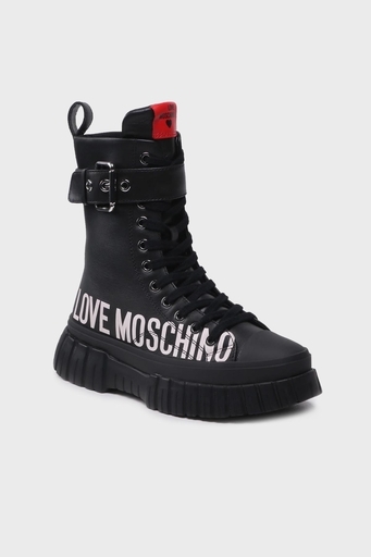 Love Moschino Logo Baskılı Hakiki Deri Bayan Bot JA15695G1HIA0000 SİYAH