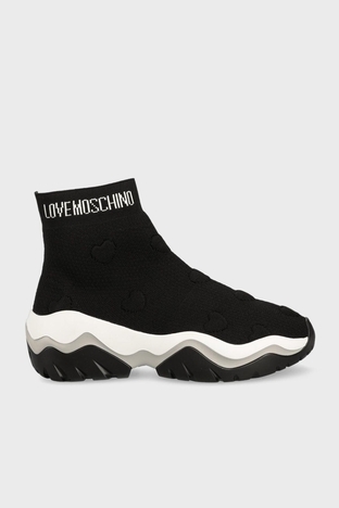 Love Moschino - Love Moschino Logo Baskılı Platform Topuk Bayan Ayakkabı JA15654G1HIZW000 SİYAH