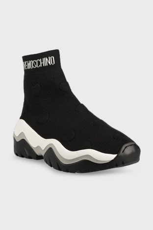 Love Moschino - Love Moschino Logo Baskılı Platform Topuk Bayan Ayakkabı JA15654G1HIZW000 SİYAH (1)
