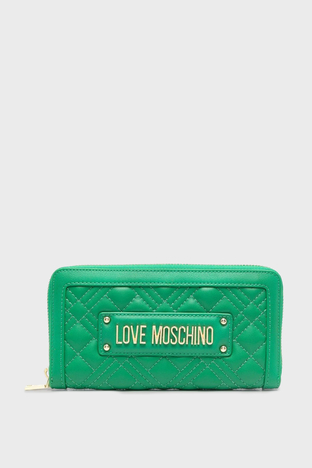 Love Moschino - Love Moschino Logo Detaylı Fermuarlı Bayan Cüzdan JC5600PP1GLA0801 YEŞİL