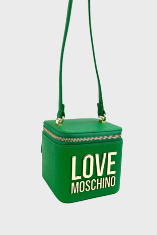 Love Moschino - Love Moschino Logo Detaylı Fermuarlı Küp Bayan Çanta JC4103PP1GLI0801 YEŞİL