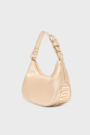 Love Moschino - Love Moschino Logolu Ayarlanabilir Askılı Bayan Çanta JC4019PP1ILT190A GOLD (1)