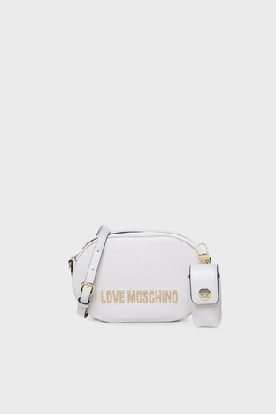 Love Moschino - Love Moschino Logolu Ayarlanabilir Askılı Bayan Çanta JC4330PP0GK1010A BEYAZ
