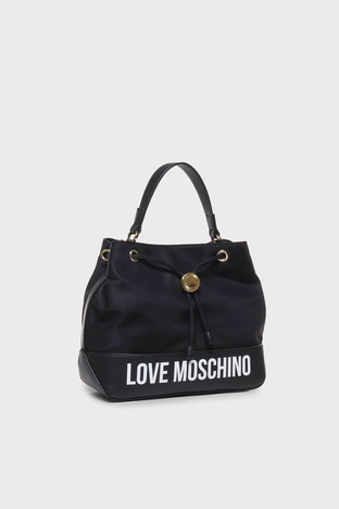 Love Moschino - Love Moschino Logolu Ayarlanabilir Uzatma Askılı Bayan Çanta JC4252PP0IKE100A SİYAH (1)