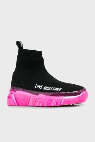 Love Moschino - Love Moschino Logolu Bilekli Sneaker Bayan Ayakkabı JA15463G1GIZC00A SİYAH-FUJYA (1)