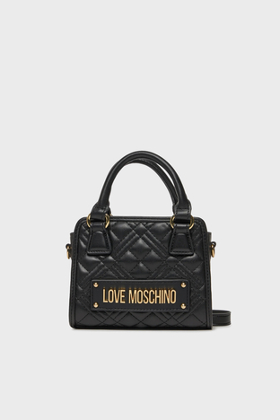 Love Moschino - Love Moschino Logolu Çıkarılabilir Uzatma Askılı Bayan Çanta JC4016PP1ILA0000 SİYAH