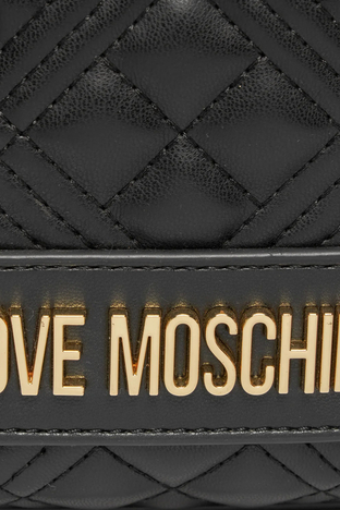 Love Moschino - Love Moschino Logolu Çıkarılabilir Uzatma Askılı Bayan Çanta JC4016PP1ILA0000 SİYAH (1)